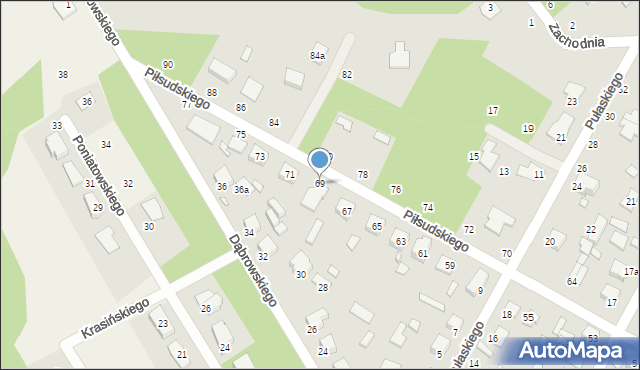 Halinów, Piłsudskiego Józefa, marsz., 69, mapa Halinów