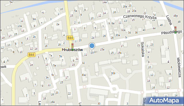 Hrubieszów, Piłsudskiego Józefa, marsz., 13, mapa Hrubieszów