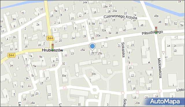 Hrubieszów, Piłsudskiego Józefa, marsz., 15, mapa Hrubieszów