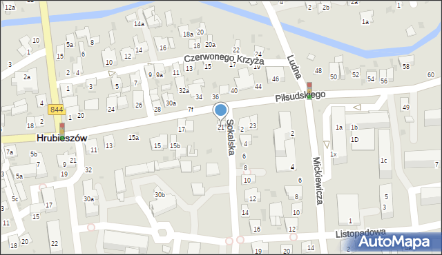 Hrubieszów, Piłsudskiego Józefa, marsz., 21, mapa Hrubieszów