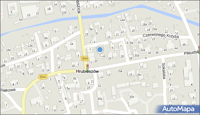 Hrubieszów, Piłsudskiego Józefa, marsz., 22, mapa Hrubieszów