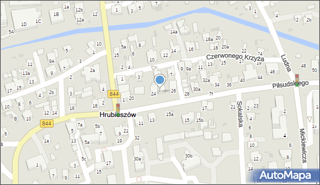 Hrubieszów, Piłsudskiego Józefa, marsz., 24b, mapa Hrubieszów