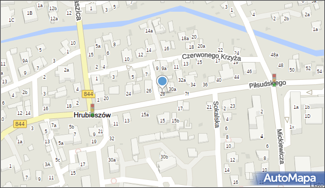 Hrubieszów, Piłsudskiego Józefa, marsz., 28, mapa Hrubieszów