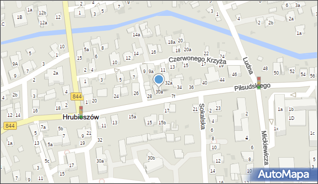 Hrubieszów, Piłsudskiego Józefa, marsz., 30a, mapa Hrubieszów