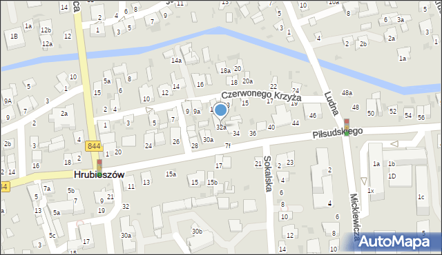 Hrubieszów, Piłsudskiego Józefa, marsz., 32a, mapa Hrubieszów