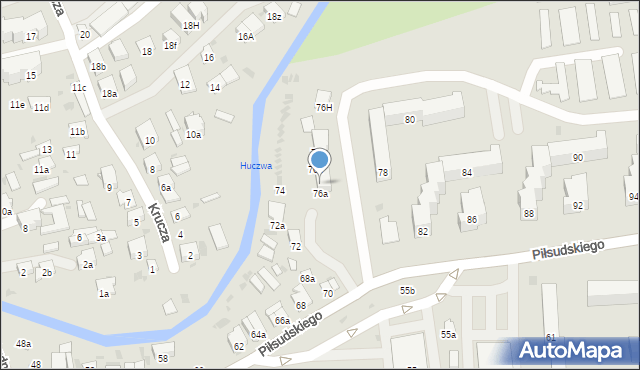 Hrubieszów, Piłsudskiego Józefa, marsz., 76b, mapa Hrubieszów