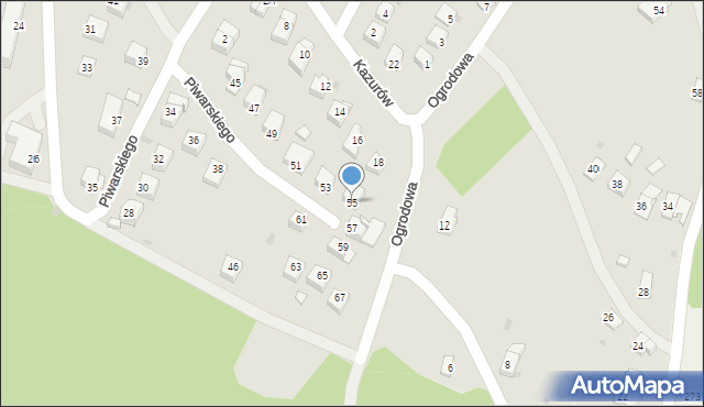 Iwonicz-Zdrój, Piwarskiego Feliksa, 55, mapa Iwonicz-Zdrój