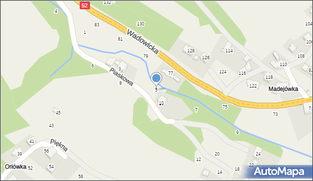 Izdebnik, Piaskowa, 5, mapa Izdebnik