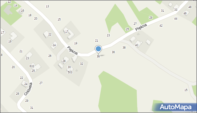 Izdebnik, Piękna, 34, mapa Izdebnik