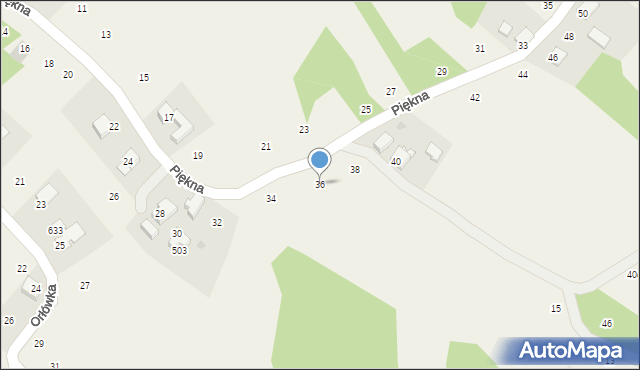 Izdebnik, Piękna, 36, mapa Izdebnik