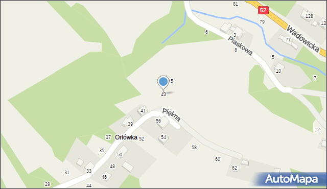 Izdebnik, Piękna, 43, mapa Izdebnik