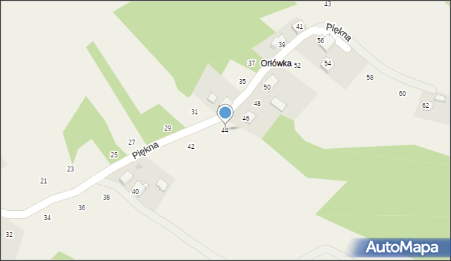 Izdebnik, Piękna, 44, mapa Izdebnik