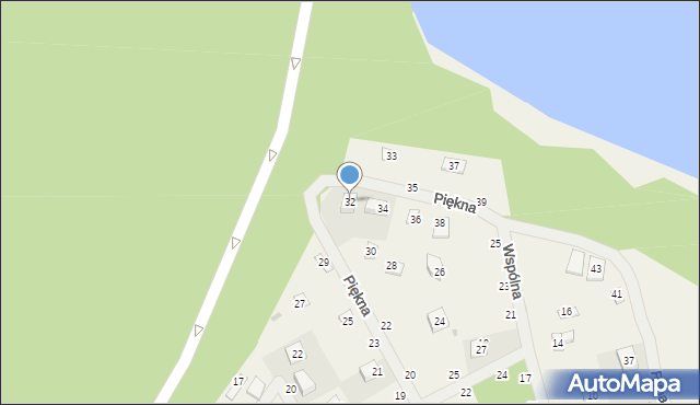 Jackowo, Piękna, 32, mapa Jackowo