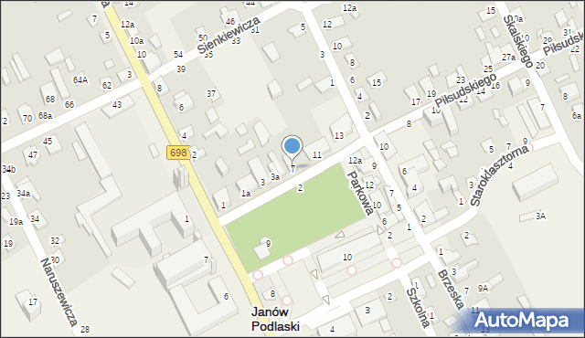 Janów Podlaski, Piłsudskiego Józefa, marsz., 7, mapa Janów Podlaski