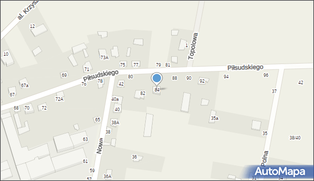 Janów Podlaski, Piłsudskiego Józefa, marsz., 84, mapa Janów Podlaski