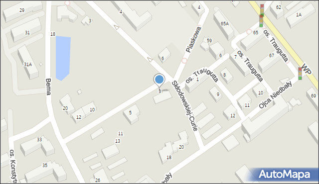 Jarocin, Piaskowa, 3, mapa Jarocin