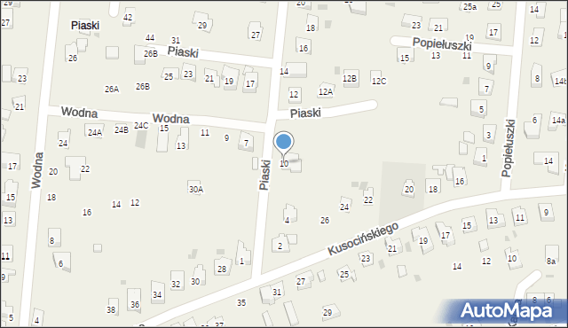 Jawiszowice, Piaski, 10, mapa Jawiszowice