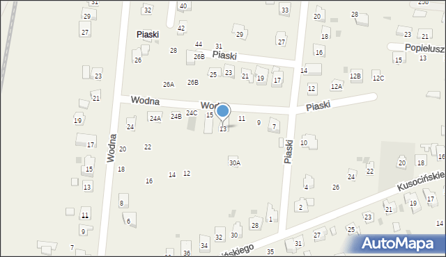 Jawiszowice, Piaski, 13, mapa Jawiszowice