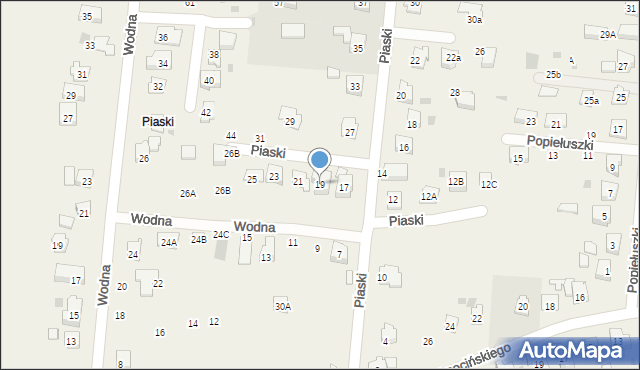 Jawiszowice, Piaski, 19, mapa Jawiszowice