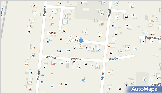 Jawiszowice, Piaski, 23, mapa Jawiszowice