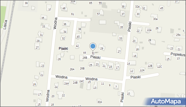 Jawiszowice, Piaski, 31, mapa Jawiszowice