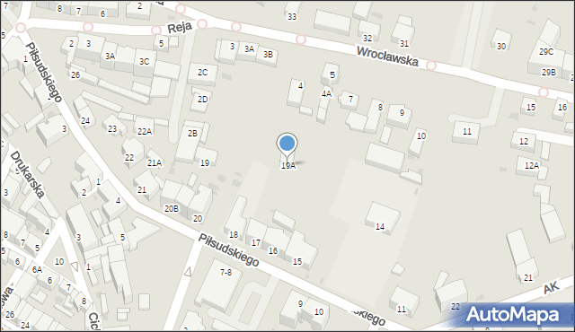 Jawor, Piłsudskiego Józefa, marsz., 19A, mapa Jawor