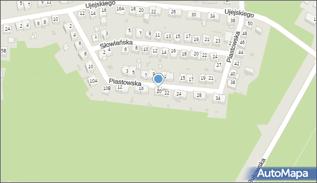 Jaworzno, Piastowska, 20, mapa Jaworzno