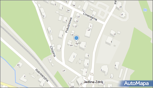 Jedlina-Zdrój, Piastowska, 7A, mapa Jedlina-Zdrój