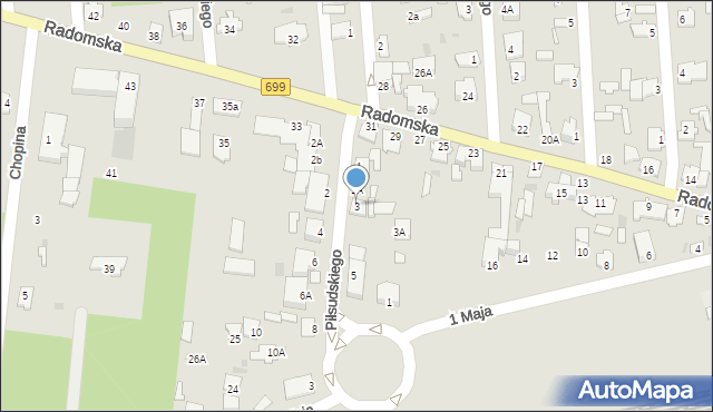 Jedlnia-Letnisko, Piłsudskiego Józefa, marsz., 3, mapa Jedlnia-Letnisko