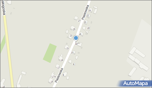 Jędrzejów, Piastowska, 14, mapa Jędrzejów