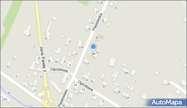 Jędrzejów, Piastowska, 6A, mapa Jędrzejów