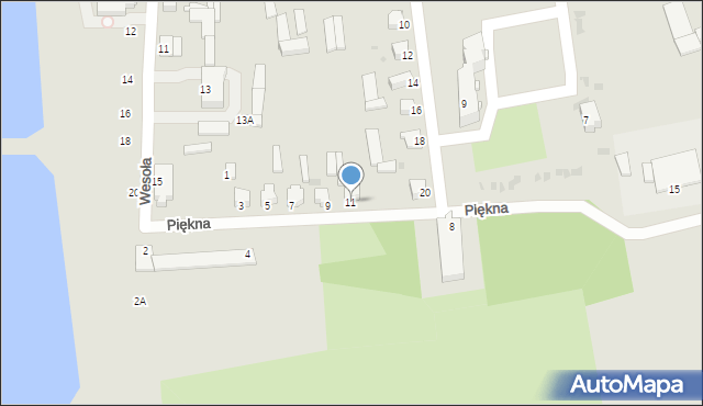 Jedwabne, Piękna, 11, mapa Jedwabne