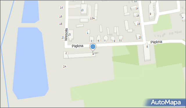 Jedwabne, Piękna, 4, mapa Jedwabne