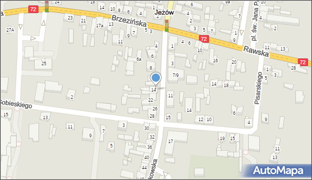 Jeżów, Piotrkowska, 14i16, mapa Jeżów