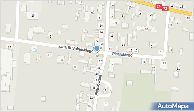 Jeżów, Piotrkowska, 30, mapa Jeżów