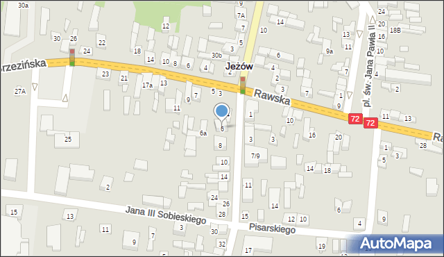 Jeżów, Piotrkowska, 6, mapa Jeżów