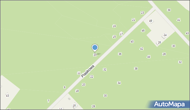 Joachimów-Mogiły, Piaskowa, 13, mapa Joachimów-Mogiły