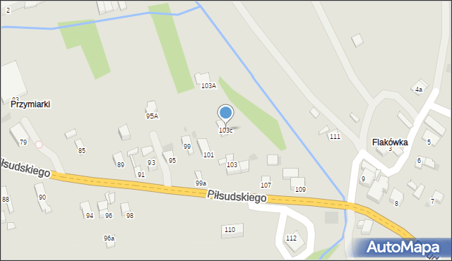 Jordanów, Piłsudskiego Józefa, marsz., 103c, mapa Jordanów
