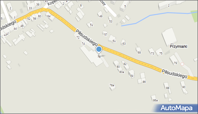 Jordanów, Piłsudskiego Józefa, marsz., 78, mapa Jordanów