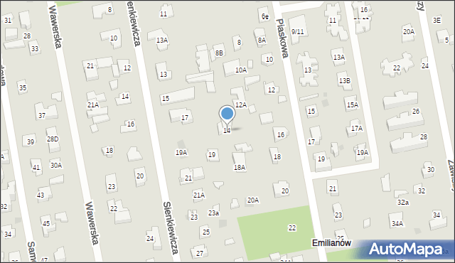 Józefów, Piaskowa, 14, mapa Józefów