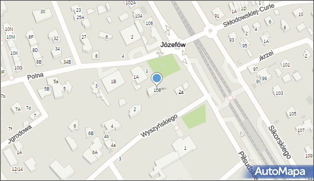 Józefów, Piłsudskiego Józefa, marsz., 108, mapa Józefów