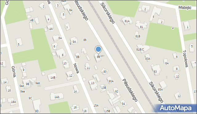 Józefów, Piłsudskiego Józefa, marsz., 88, mapa Józefów