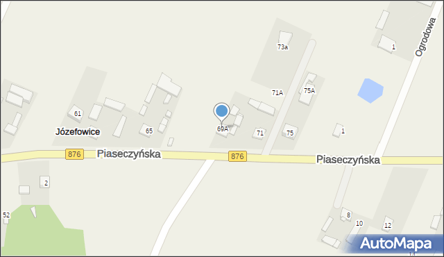 Józefowice, Piaseczyńska, 69A, mapa Józefowice