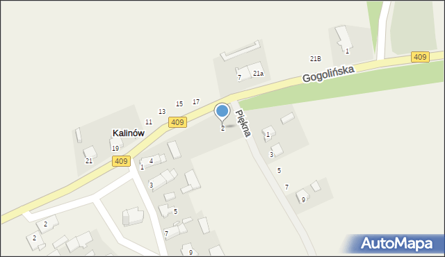 Kalinów, Piękna, 2, mapa Kalinów