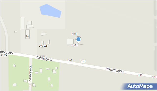 Kalisz, Piaszczysta, 110a, mapa Kalisza