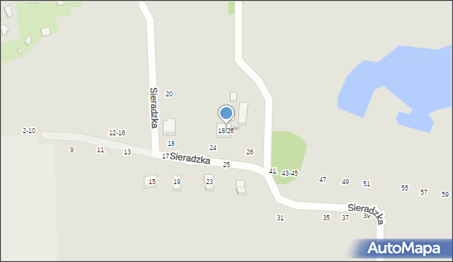 Kalisz, Piaszczysta, 18/26, mapa Kalisza