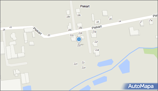 Kalisz, Piekart, 21c, mapa Kalisza