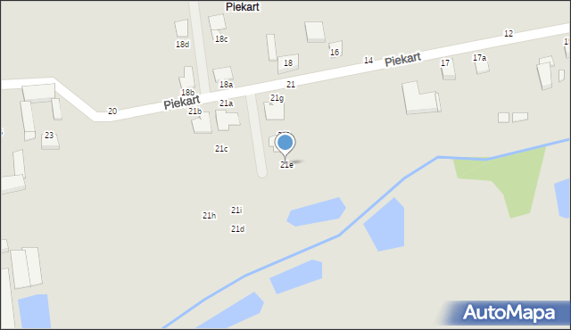 Kalisz, Piekart, 21e, mapa Kalisza