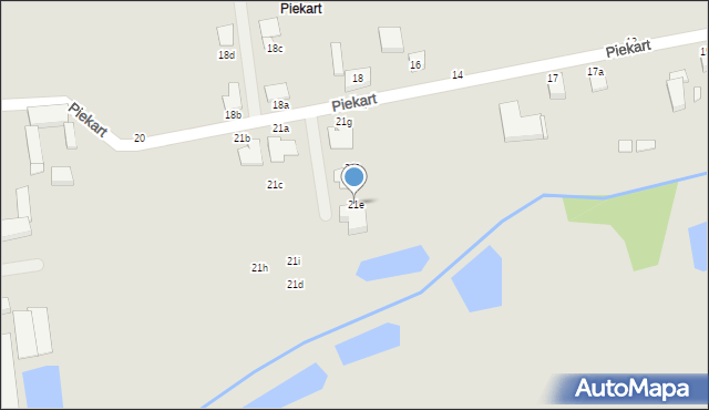 Kalisz, Piekart, 21e, mapa Kalisza