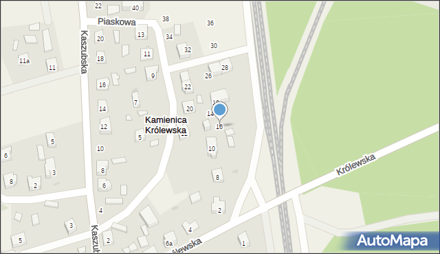 Kamienica Królewska, Piaskowa, 16, mapa Kamienica Królewska